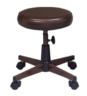 15082::CR-605::An Asahi CR-605 series stool with metal base, providing adjustable locked-screw/gas lift extension. 3-year warranty for the frame of a chair under normal application and 1-year warranty for the plastic base and accessories. Dimension (WxSL) cm : 37x49. Available in 3 seat styles: PVC Leather, PU Leather and Cotton.